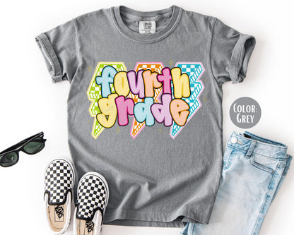 Comfort Colors 4th Grade Shirt: Lightening Bolt Tee