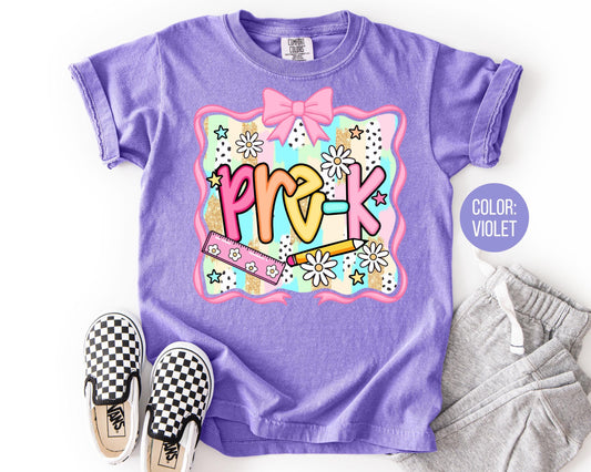 Comfort Colors Pre-K Shirt: Coquette Back to School Tee