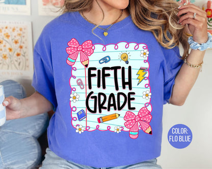 Comfort Colors® Coquette Fifth Grade Shirt, 5th Grade Teacher Shirts