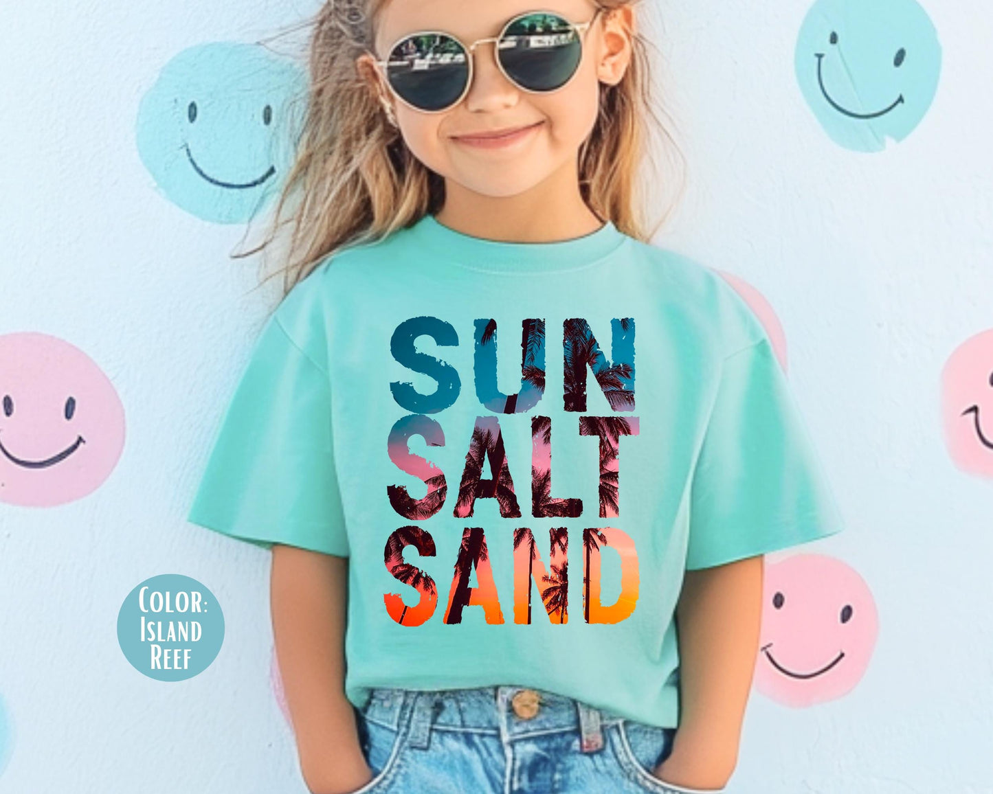 Comfort Colors® Kids Sun Salt Sand Shirt, Girls Beach Shirt, Kids Summer Shirts, Youth Beach Shirts, Matching Mom and Daughter Shirts