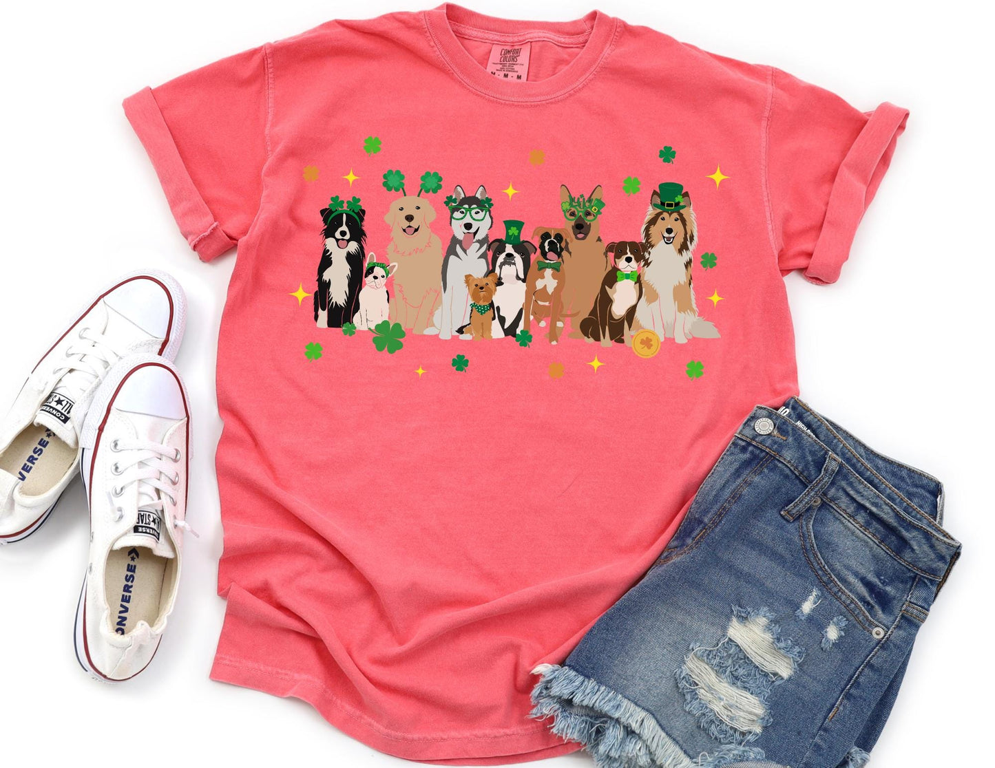 Comfort Colors Dogs St Patricks Day Shirt: Lucky Dog Tee