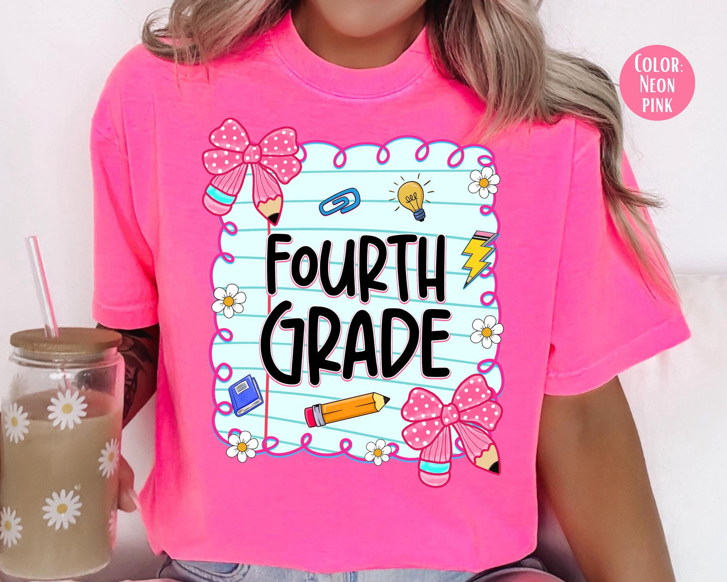Comfort Colors® Coquette Fourth Grade Shirt, 4th Grade Teacher Shirts