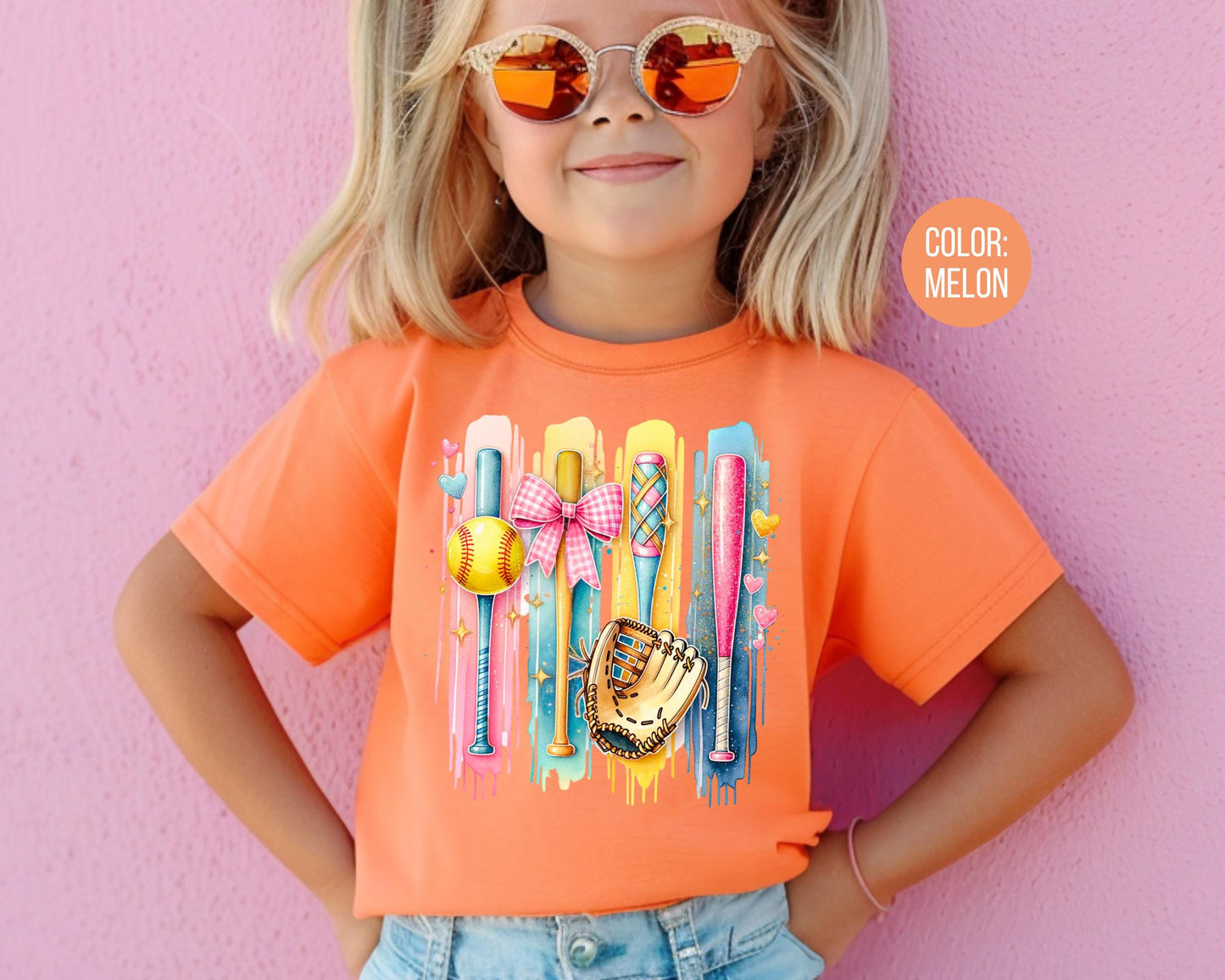 Comfort Colors Girls Softball Shirt: Matching Mom & Daughter Tee