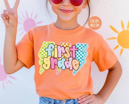 Comfort Colors First Grade Shirt: Lightning Bolt Back to School Tee