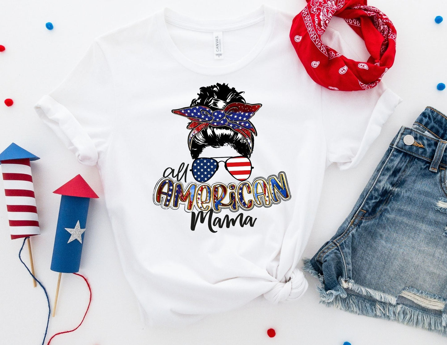 All American Mama - Mom Fourth of July Shirts