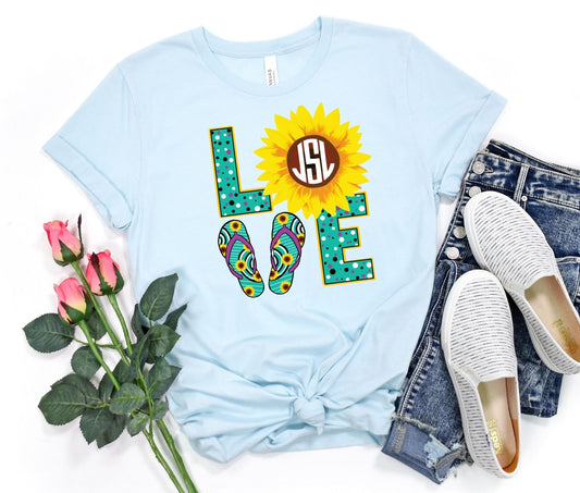 Love Summer Monogram Shirt - Custom Monogrammed Shirt