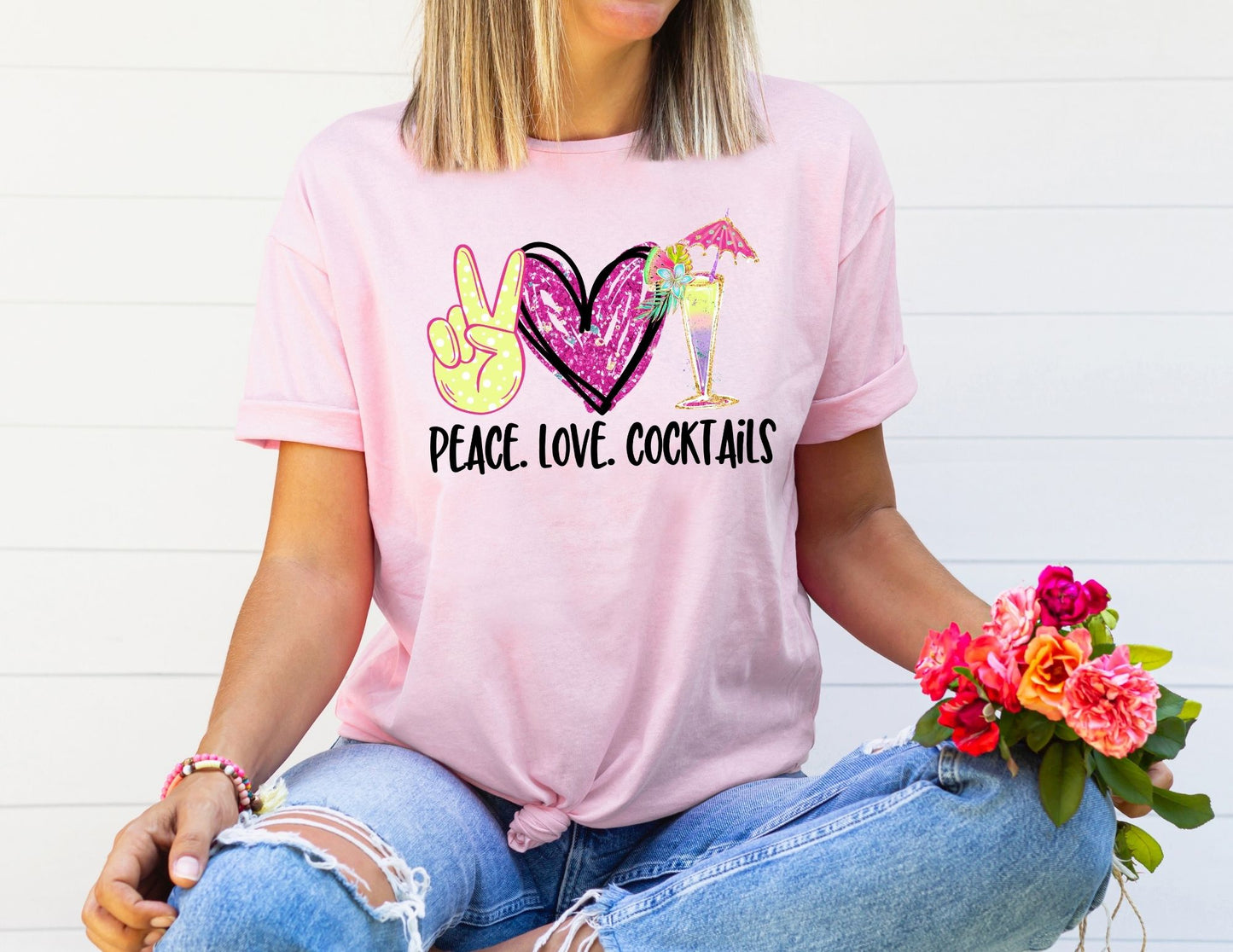 Peace Love Cocktails Shirt - Summer Shirt