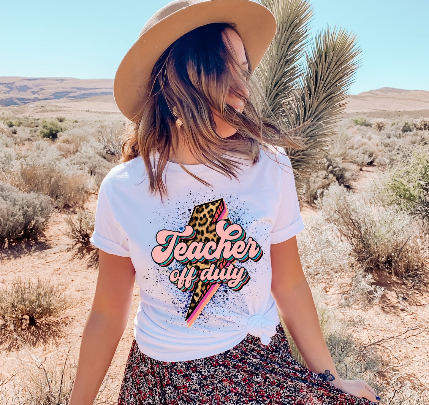 Retro Teacher Off Duty Shirt - Summer Teacher Shirt