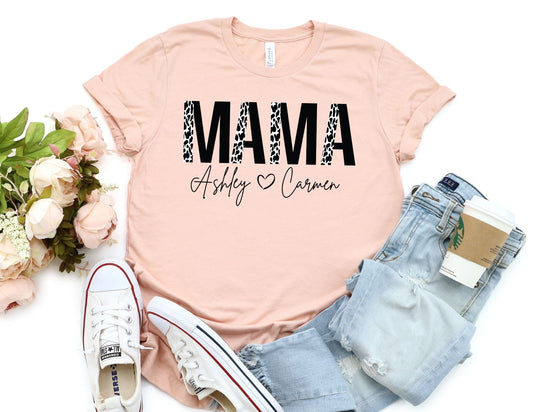 Custom Cow Print Mama Shirt - Mom Shirt