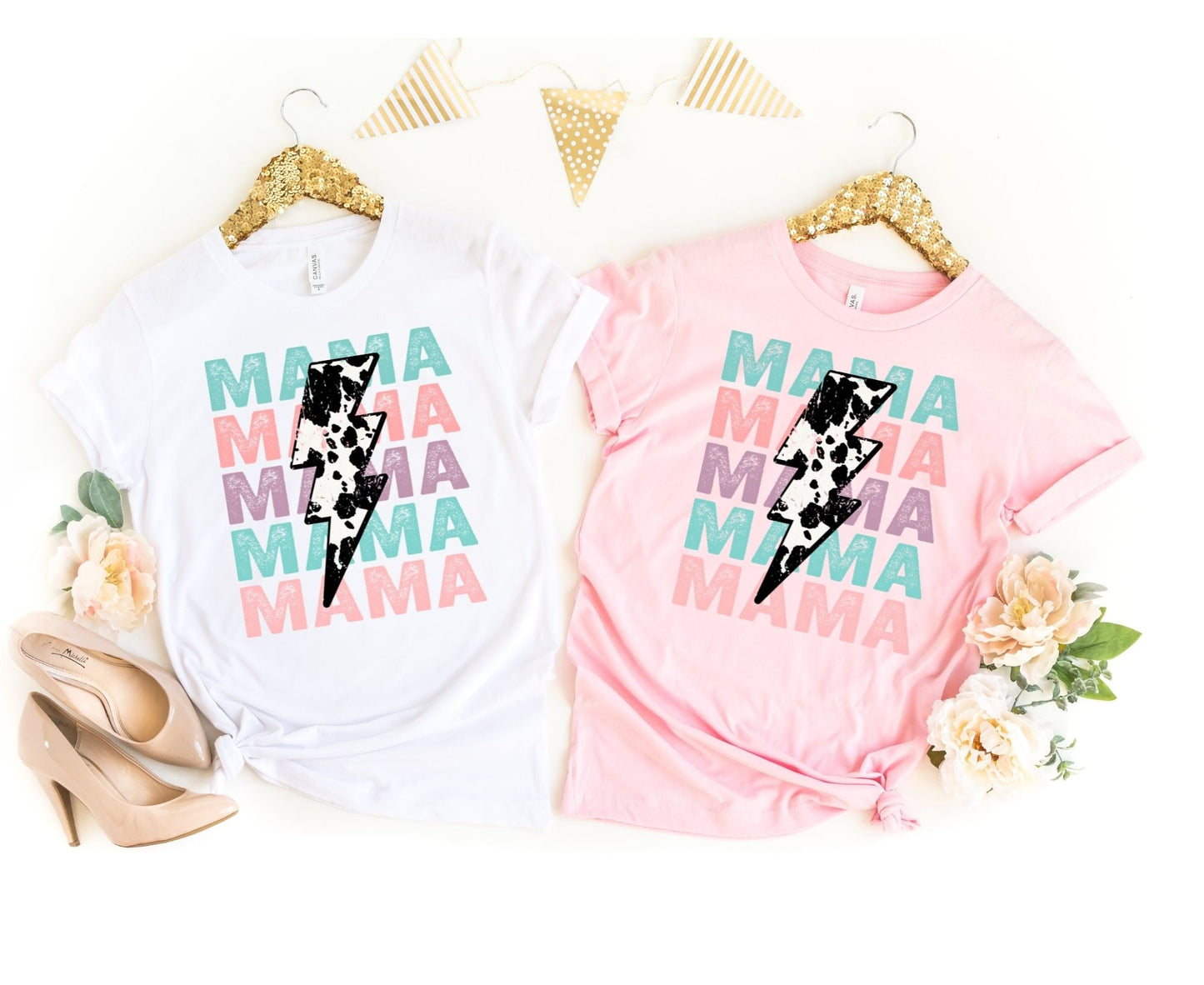 Mama Stacked Cowhide Shirt - Mom Shirt