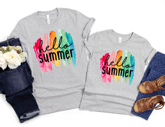 Hello Summer Color Swatch Shirt - Mommy and Me Shirts