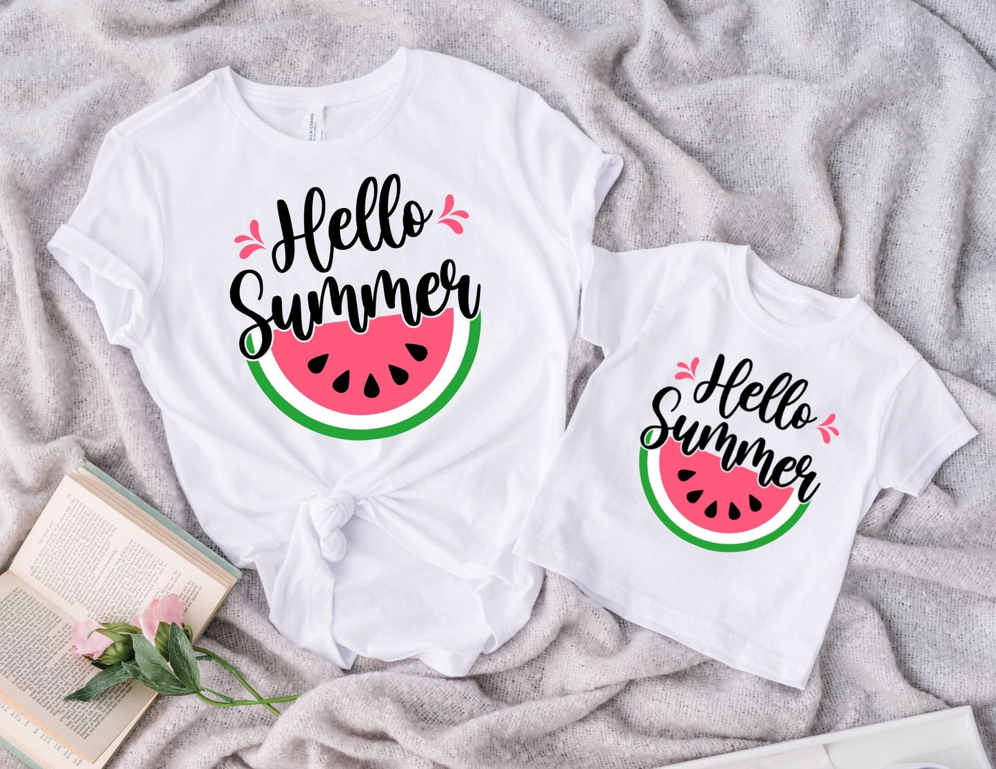 Hello Summer Watermelon Shirt - Mommy and Me Shirts