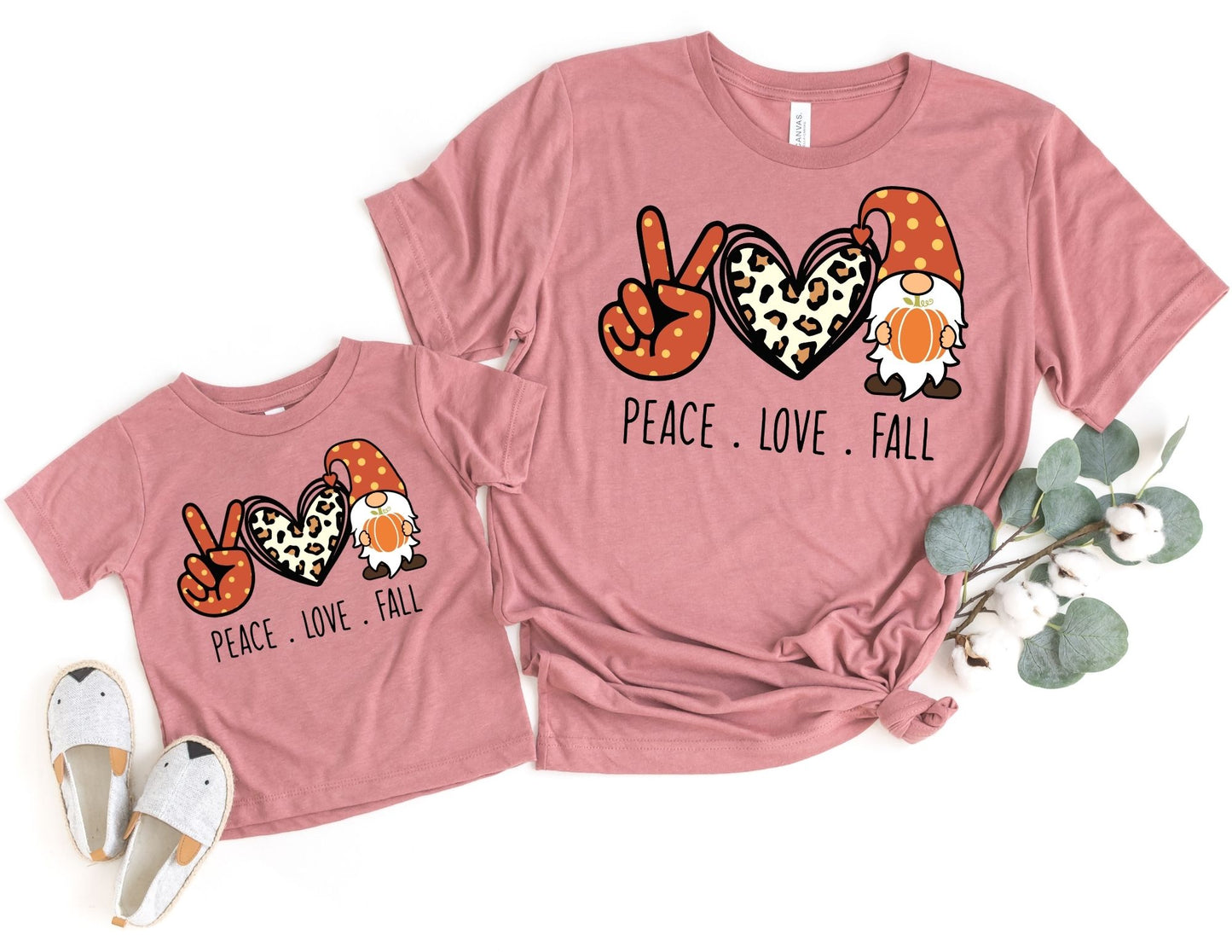 Peace Love Fall Gnomes Shirt - Mommy and Me Shirts