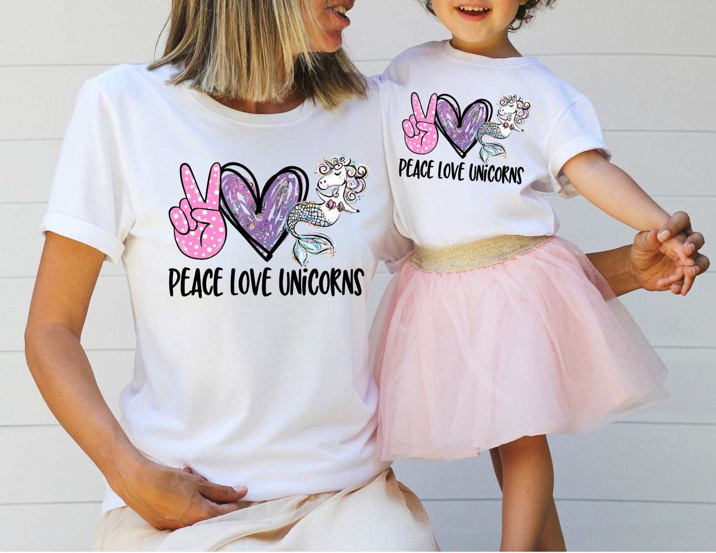 Peace Love Unicorns Shirt - Mommy and Me Shirts