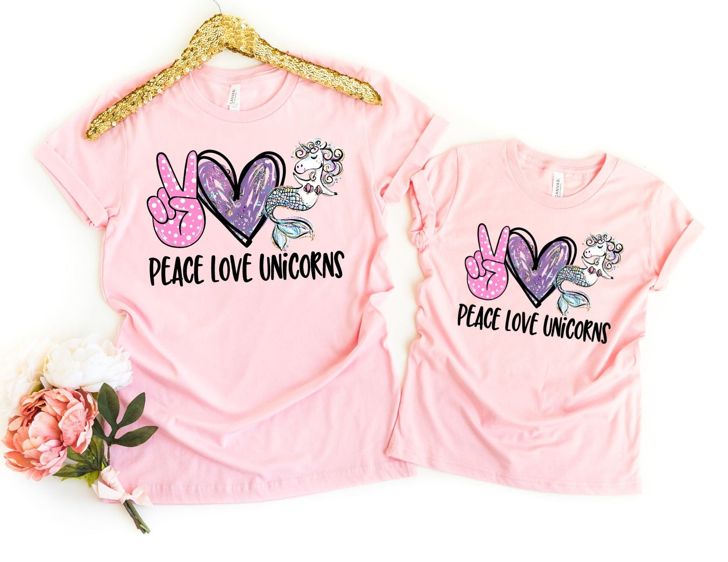 Peace Love Unicorns Shirt - Mommy and Me Shirts