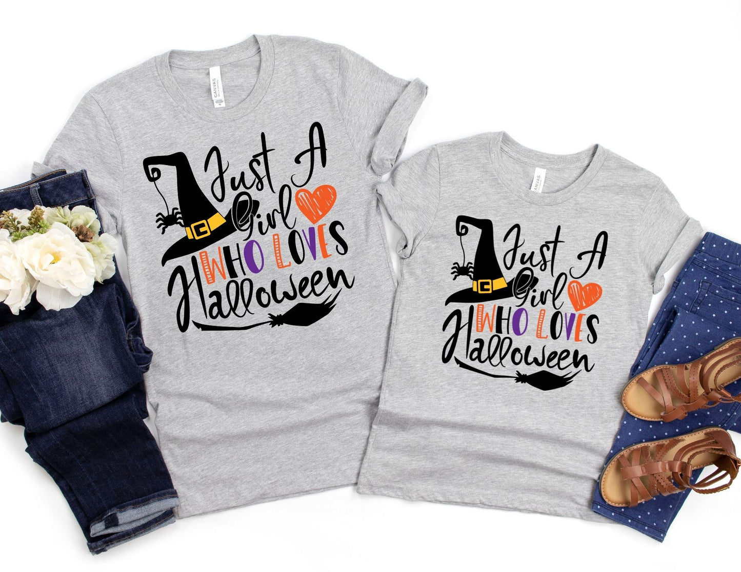 Just a Girl Who Loves Halloween Shirt - Mommy and Me Shirts