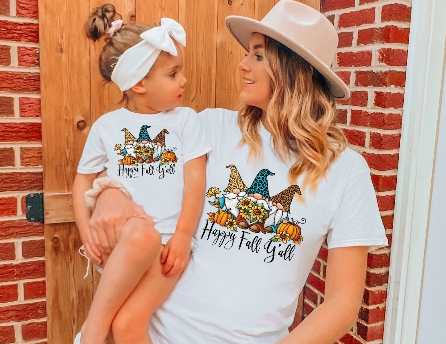 Happy Fall Y'all Gnome Shirt - Mommy and Me Shirts