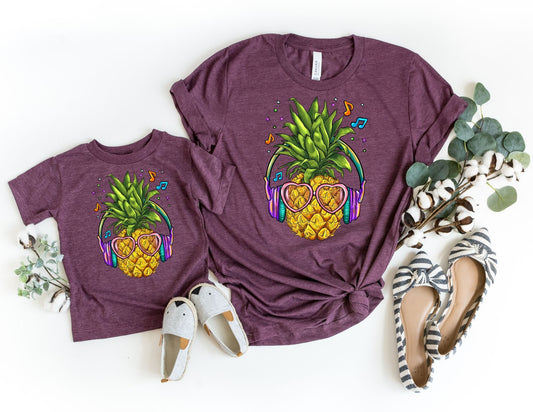 Music Pineapple Summer Shirt - Mommy and Me Shirts