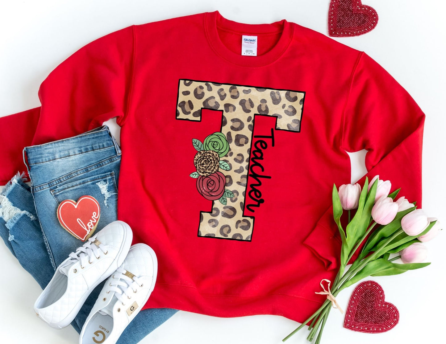 Leopard Teacher T Sweatshirt - Teacher Sweatshirt