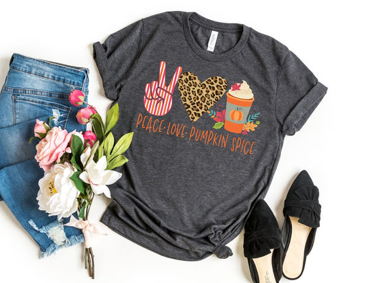 Peace Love Pumpkin Spice Shirt - Fall Pumpkin Shirt