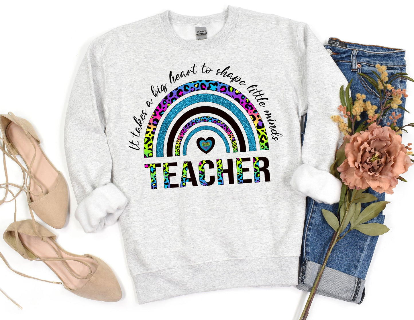 It Takes a Big Heart to Shape Little Minds Sweatshirt - Teacher Sweatshirt