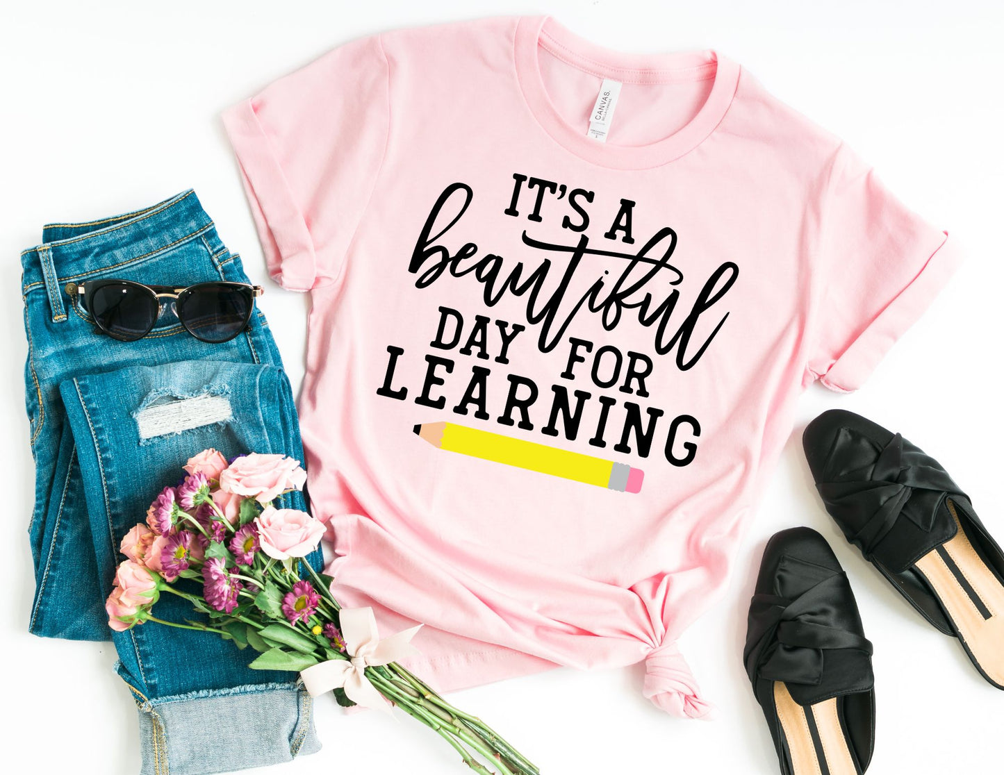 It's a Beautiful Day for Learning Pencil Shirt - Teacher Shirt