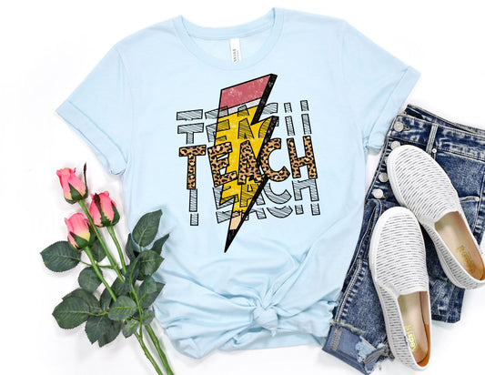 Retro Teach Pencil Shirt - Teacher Shirt