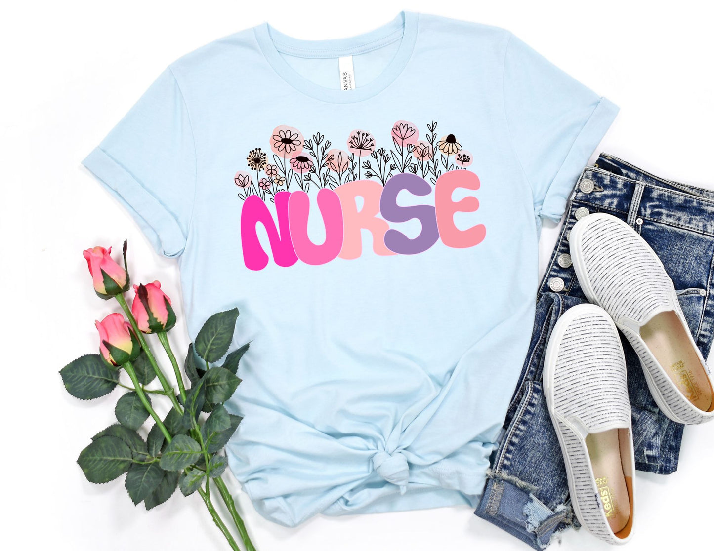 Pastel Flower Nurse Shirt - Nurse Shirt