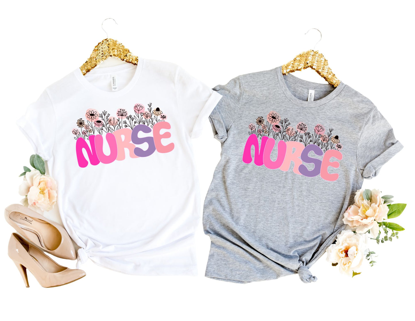 Pastel Flower Nurse Shirt - Nurse Shirt