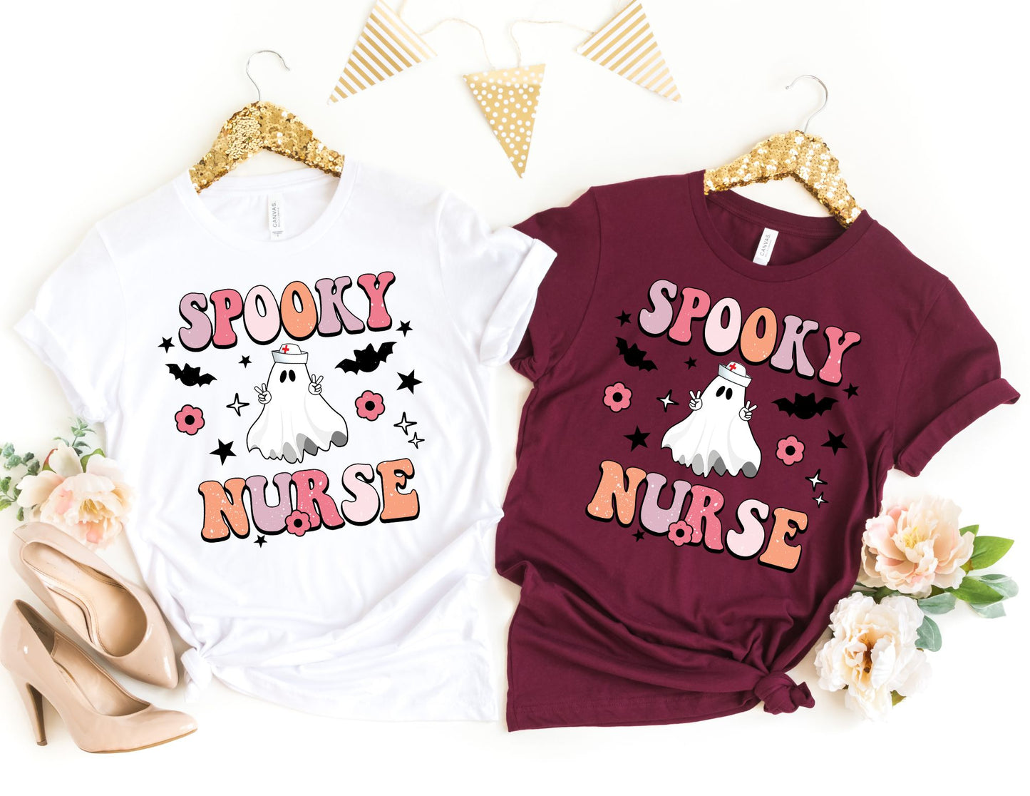 Spooky Nurse Ghost Shirt - Halloween Nurse Shirt