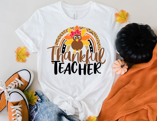 Thankful Teacher Turkey Shirt - Fall Teacher Shirt