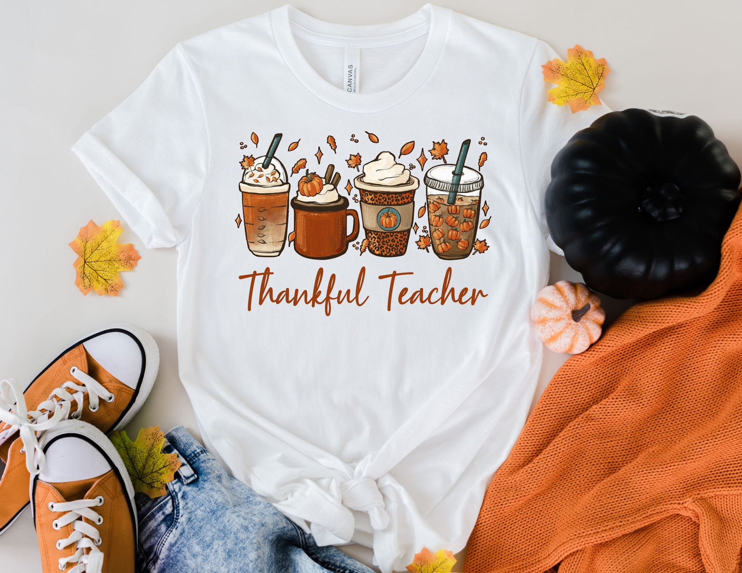 Thankful Teacher Coffee Shirt - Teacher Fall Shirt