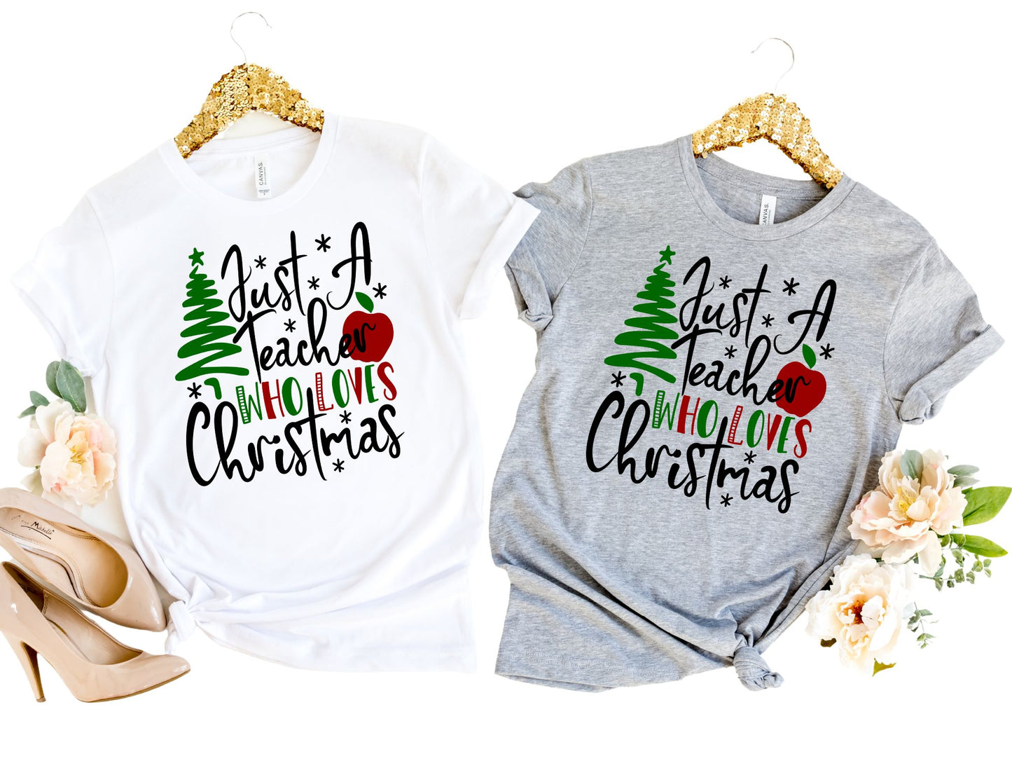 Just a Teacher Who Loves Christmas Shirt - Christmas Teacher Shirt