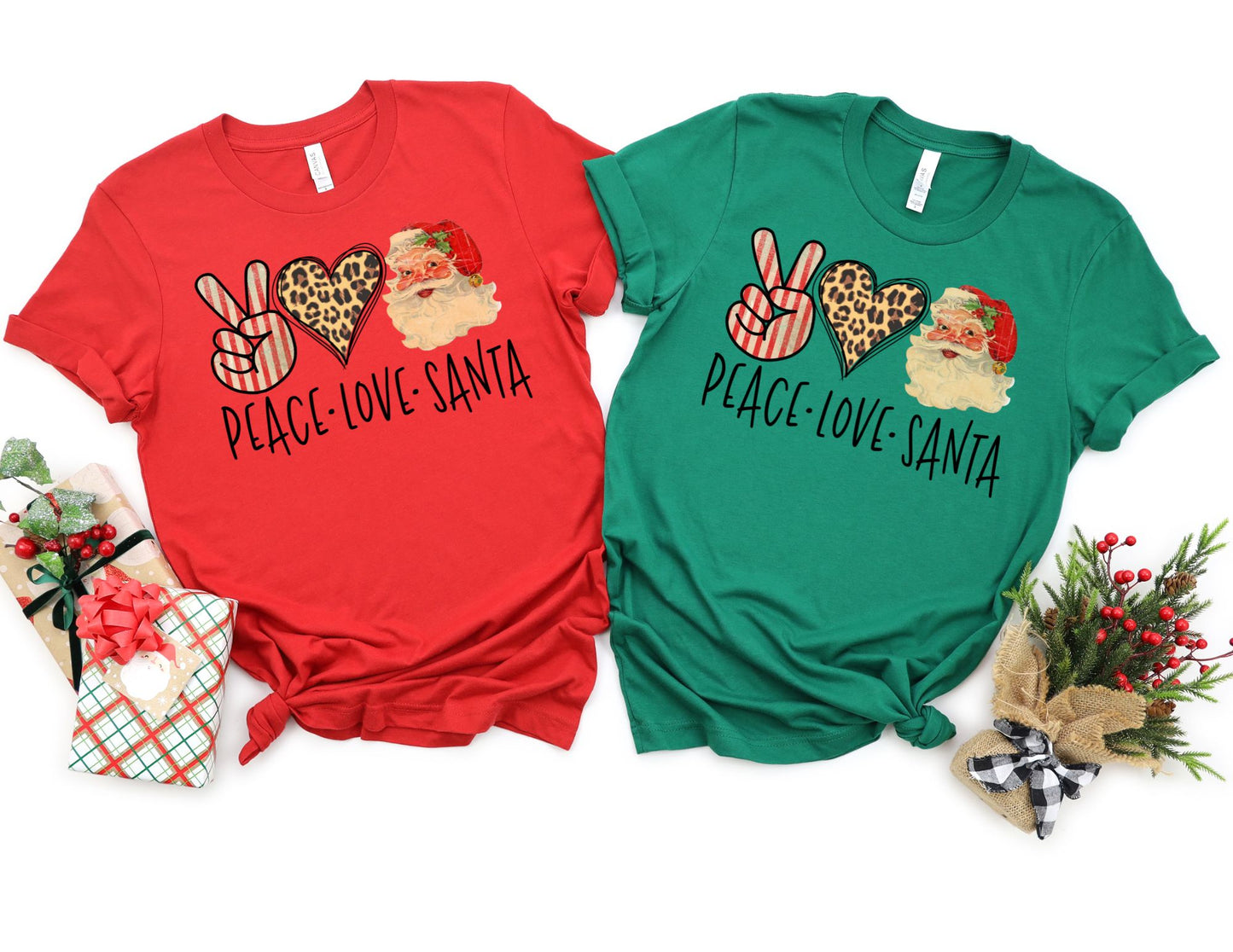 Peach Love Santa Shirt - Christmas Shirt