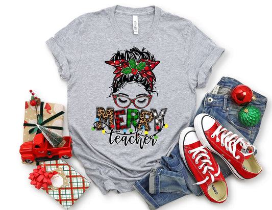 Merry Teacher Christmas Shirt - Christmas Teacher Shirt