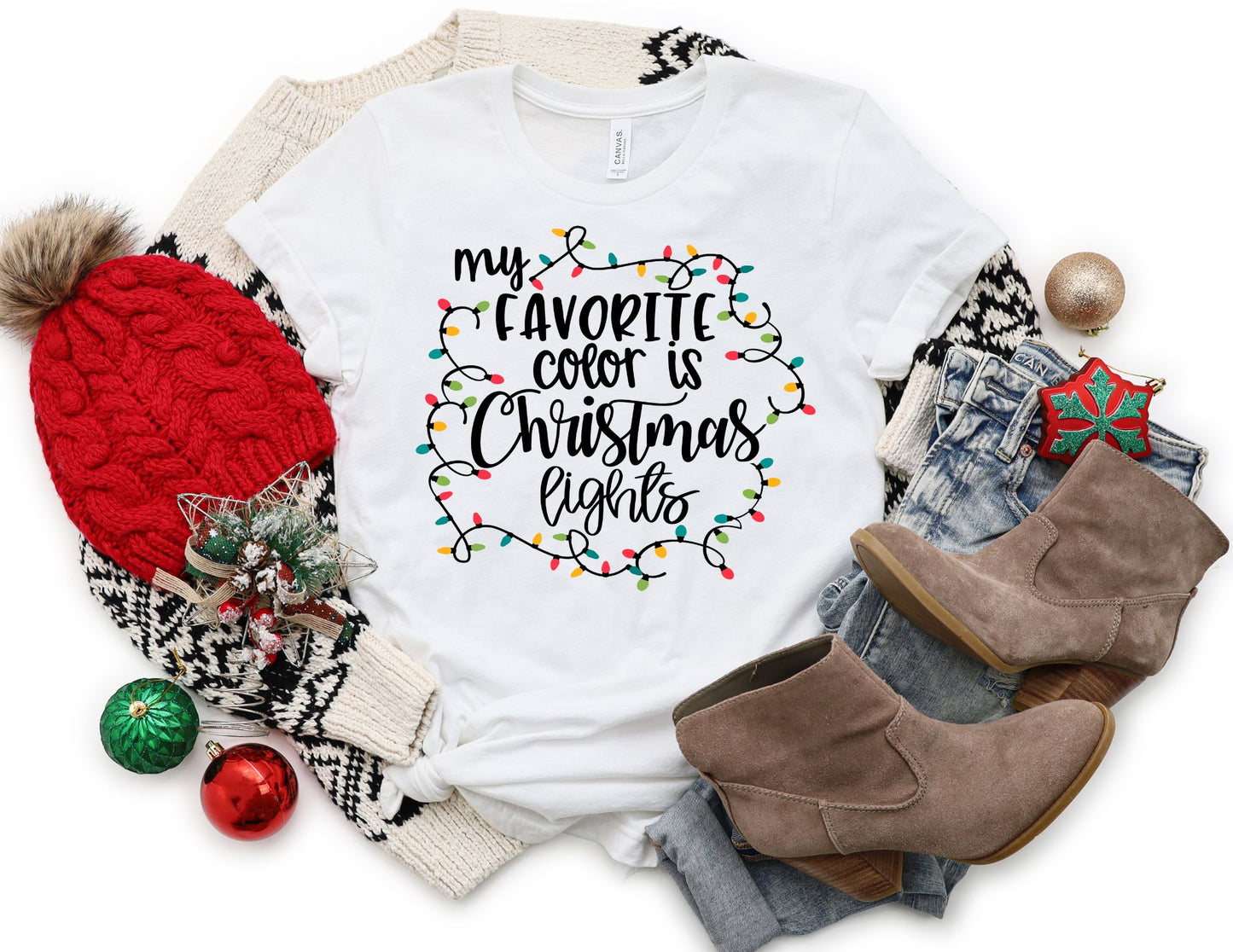 My favorite Color is Christmas Lights  - Christmas T-Shirt