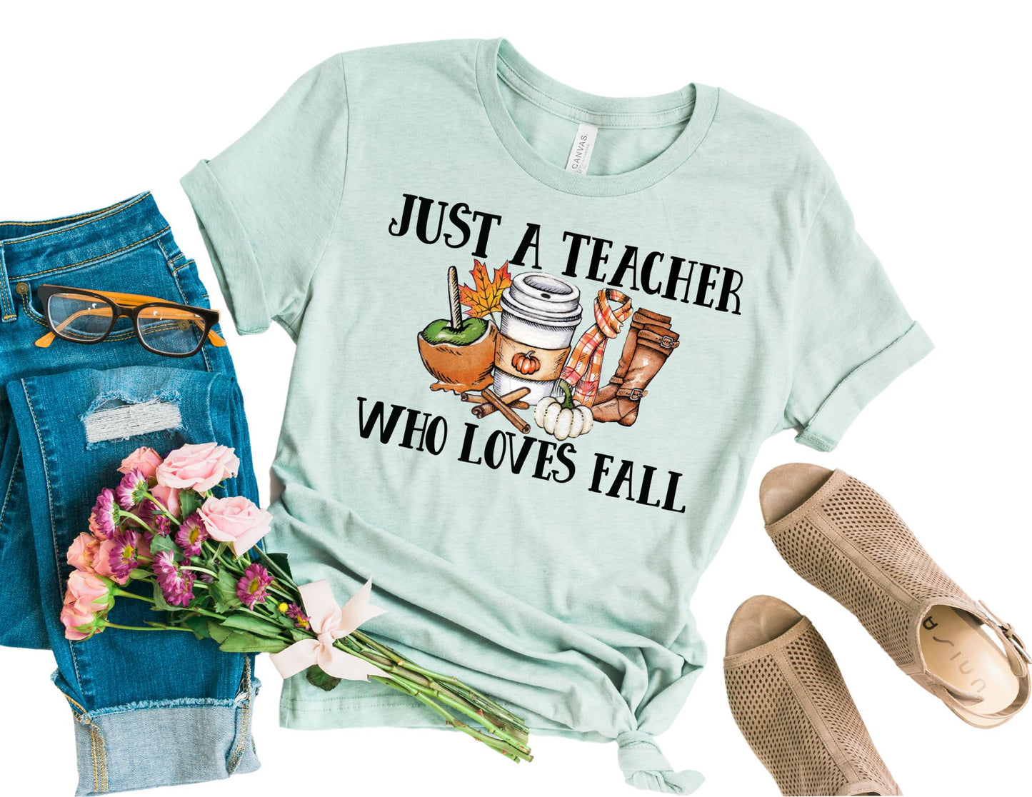 Just a Teacher Who Loves Fall - Fall Teacher Shirt