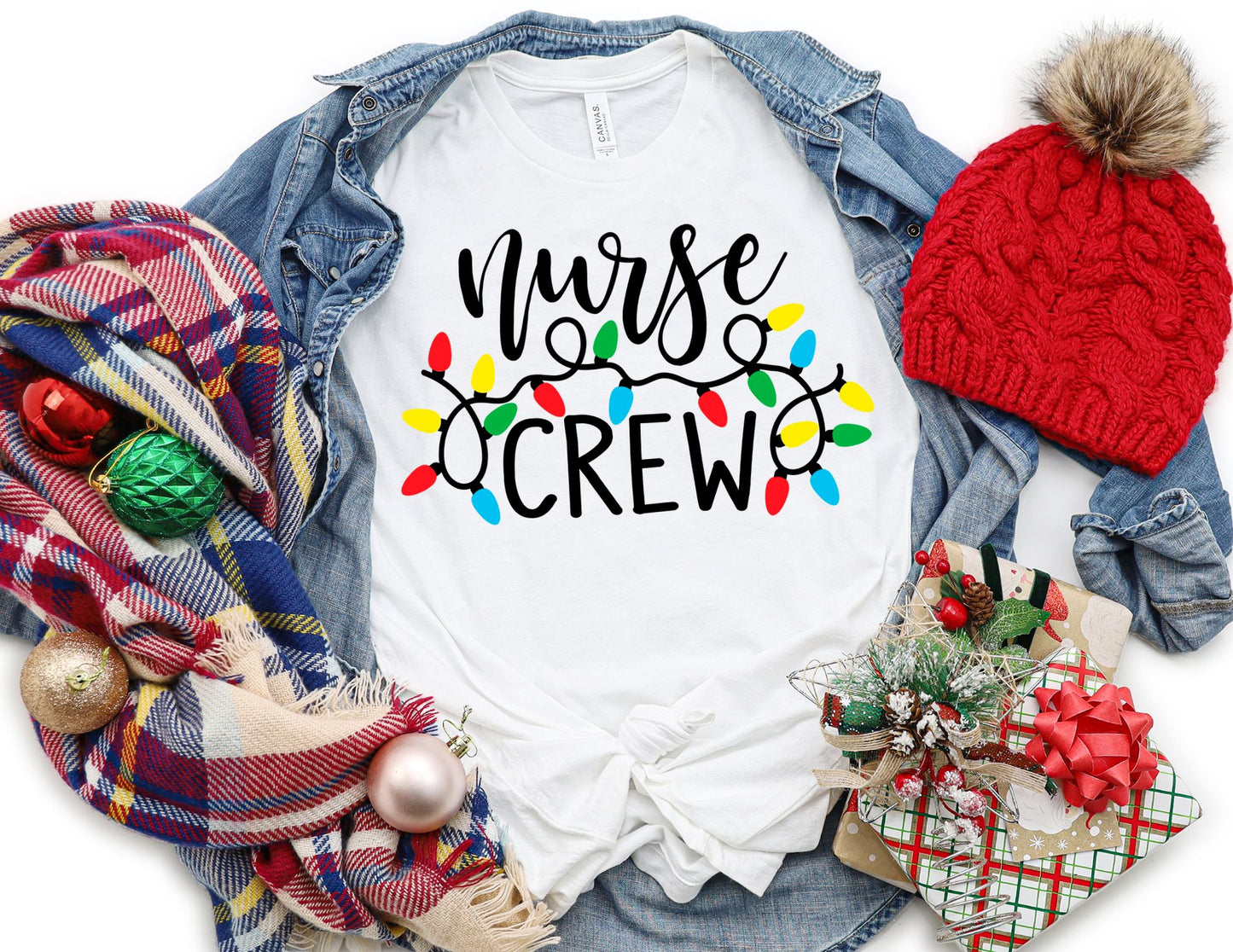 Nurse Crew Christmas Lights Shirt - Christmas Nurse Shirt