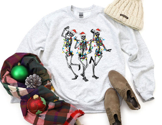 Dancing Christmas Skeletons Sweatshirt - Christmas Sweatshirt