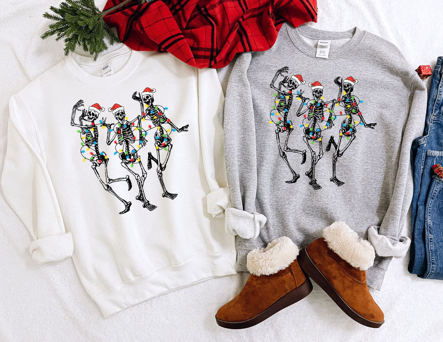 Dancing Christmas Skeletons Sweatshirt - Christmas Sweatshirt