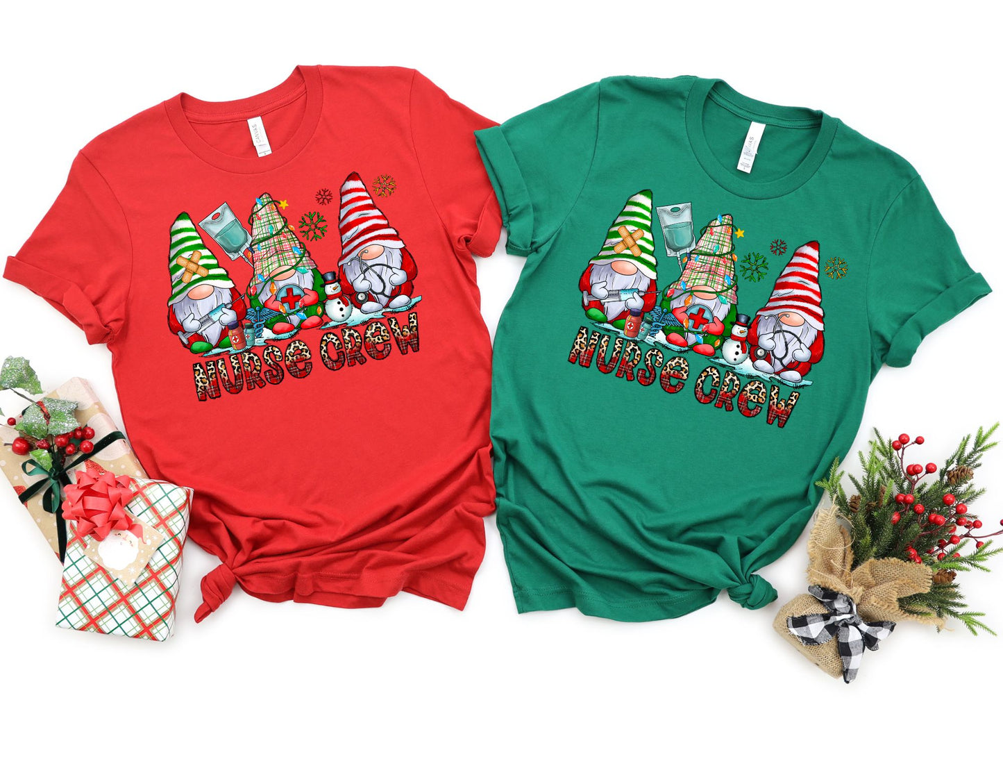 Christmas Gnome Nurse Crew Shirt - Christmas Nurse Shirt