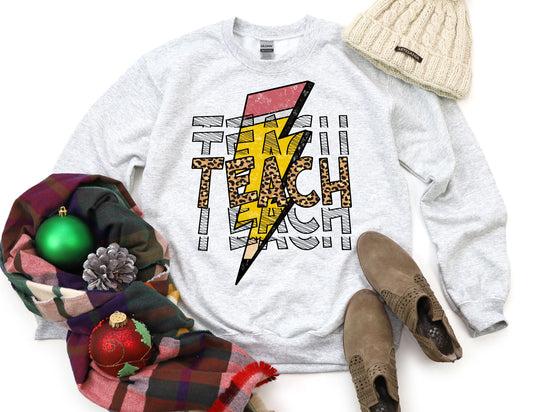 Retro Teach Pencil Sweatshirt - Teacher Sweatshirt