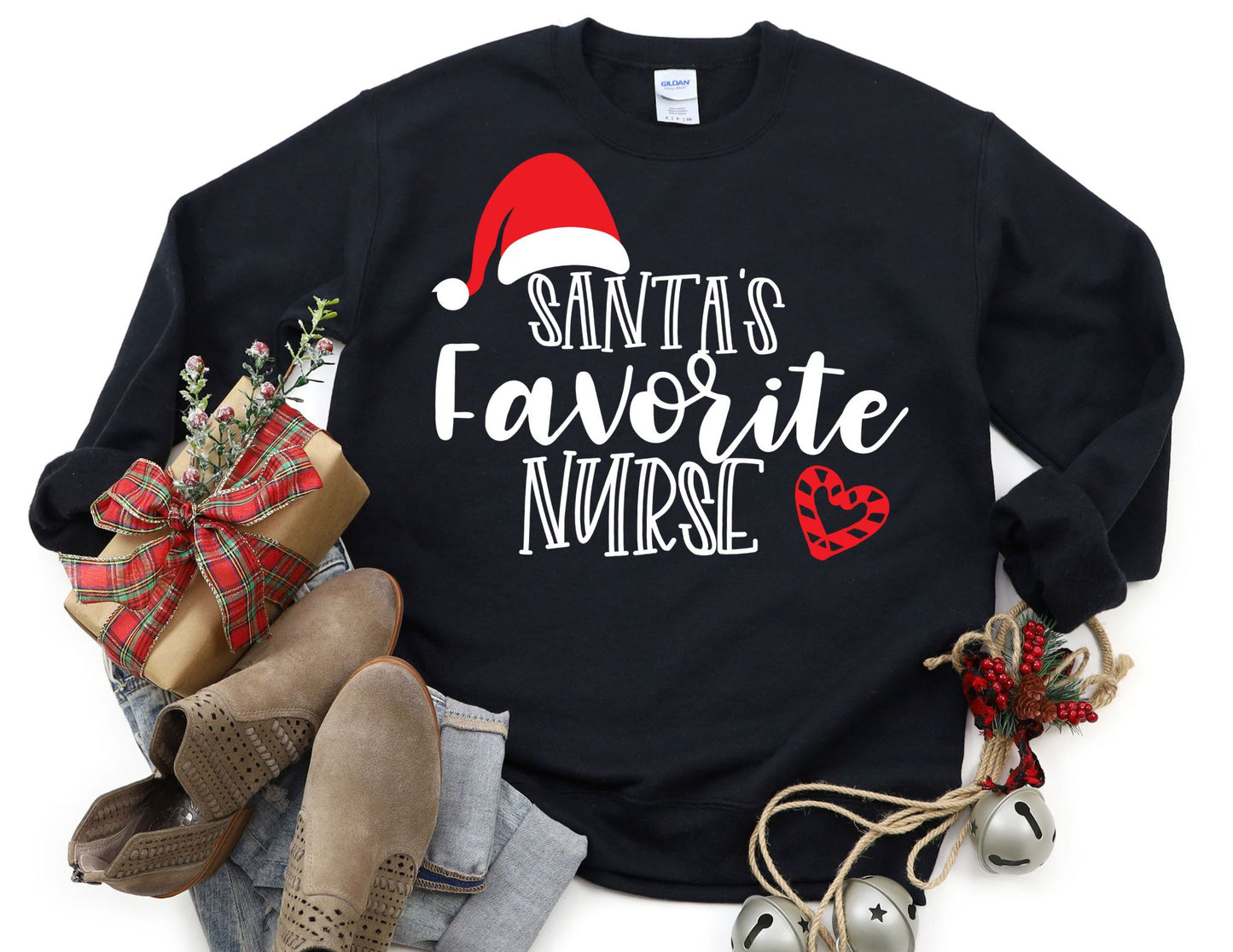 Santa's Favorite Nurse Sweatshirt - Christmas Nurse Sweatshirt