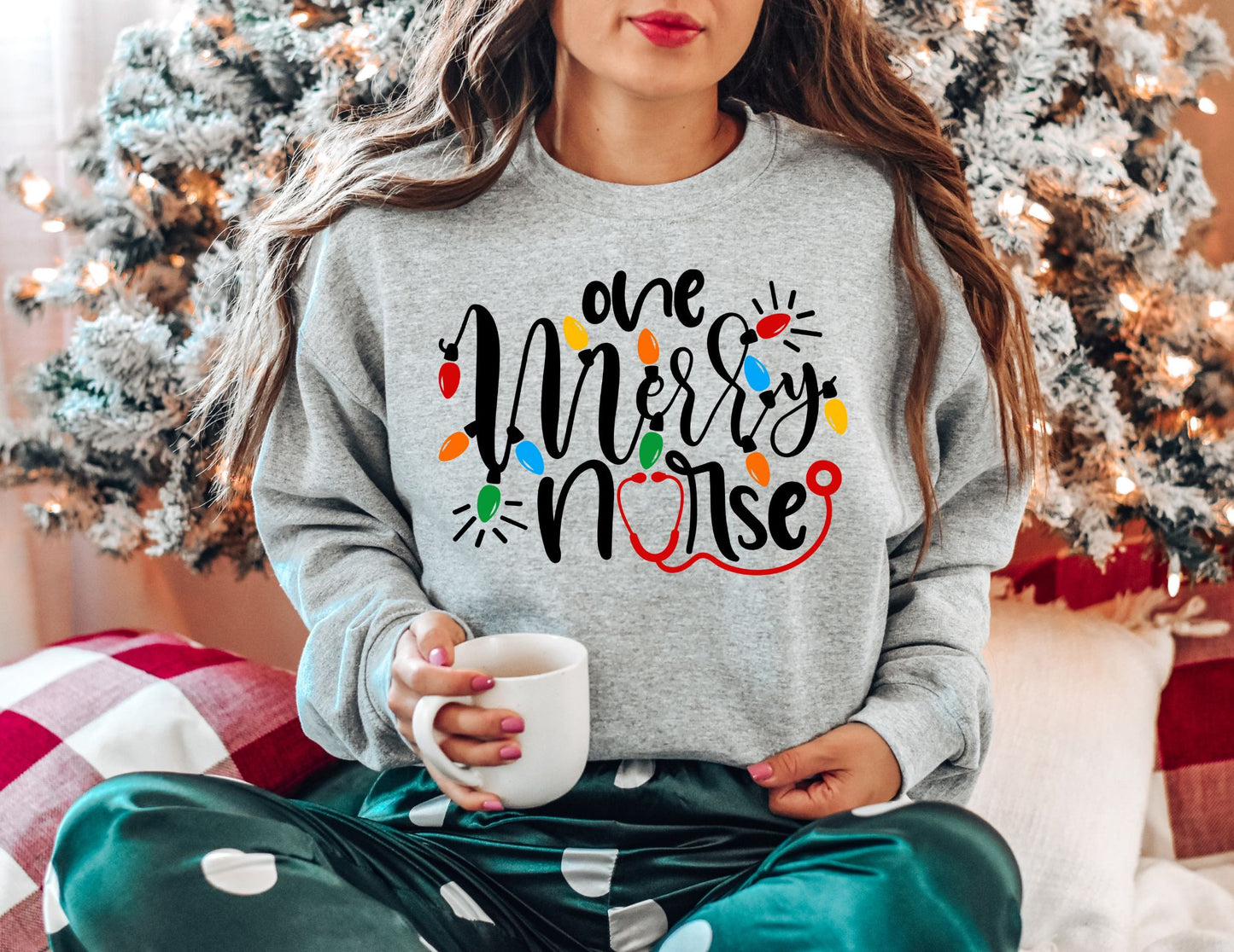 One Merry Nurse Sweatshirt - Christmas Nurse Sweatshirt