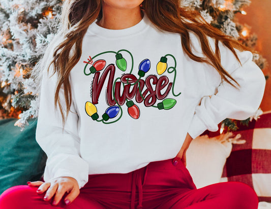 Nurse Christmas Lights Sweatshirt - Nurse Sweatshirt