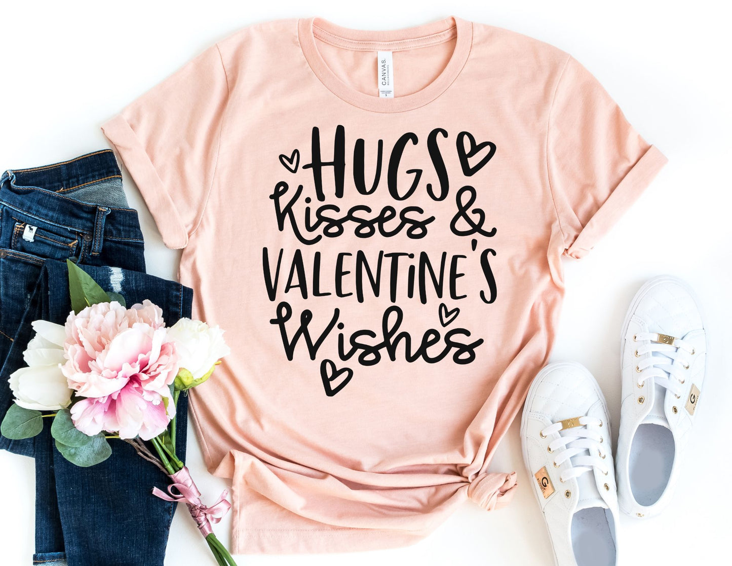 Hugs Kisses and Valentines Wishes Shirt - Valentines Day Shirt