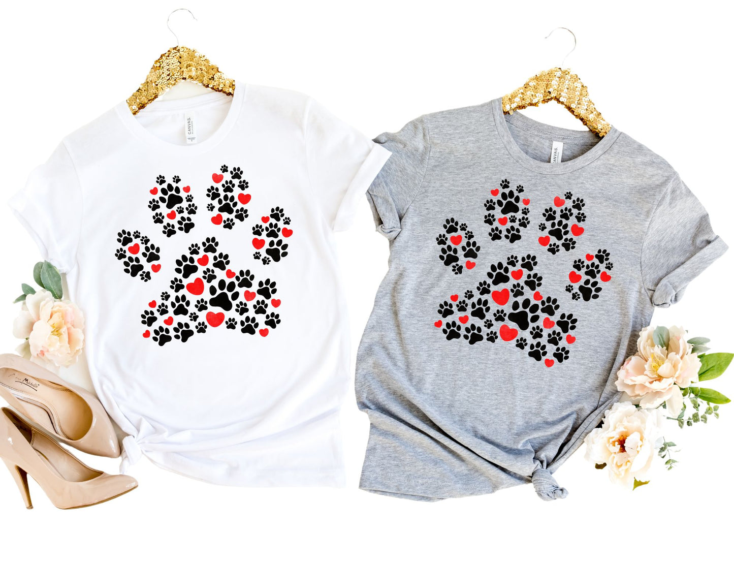 Dog Paw Shirt - Valentines Day Shirt