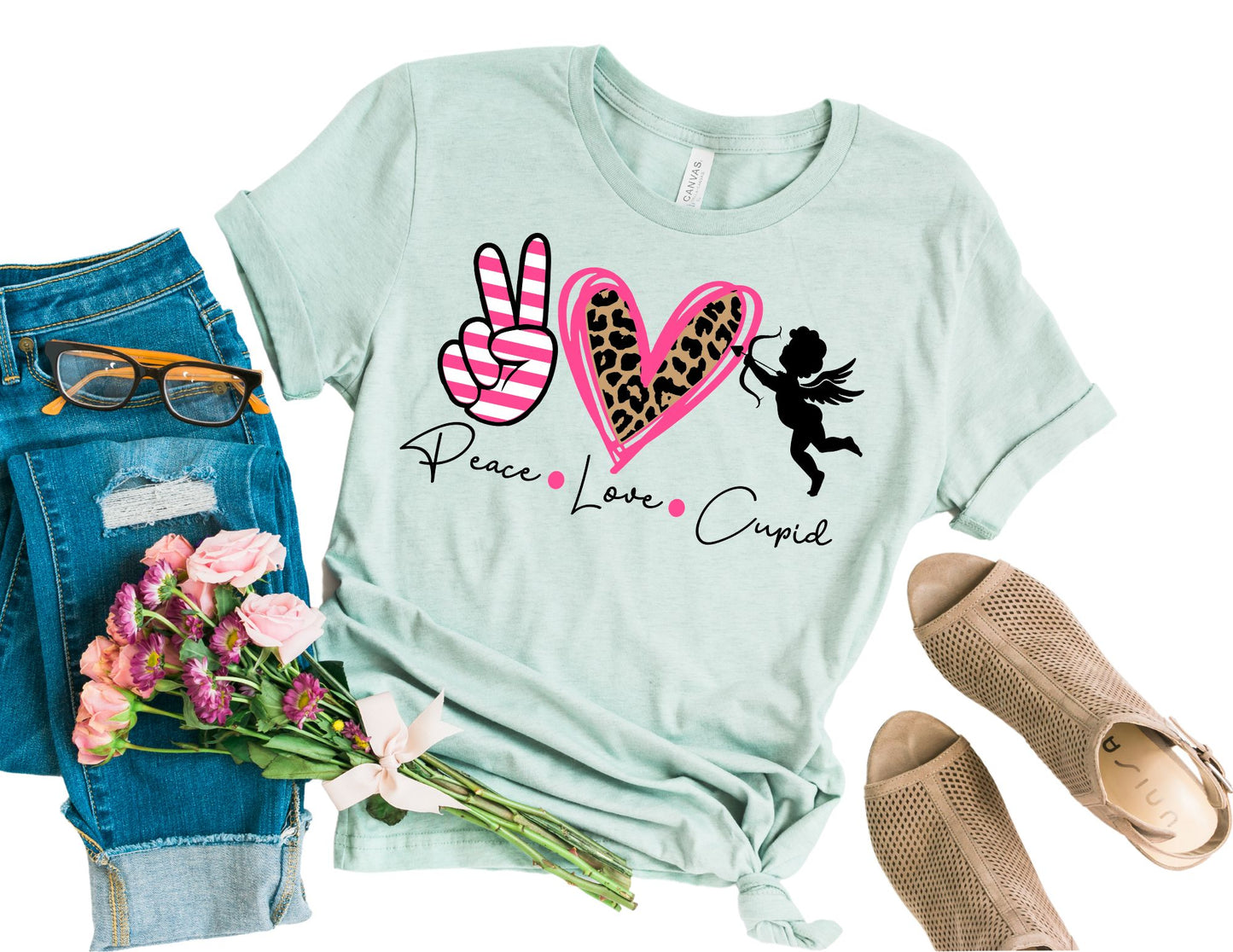 Peace Love Cupid Shirt - Valentines Shirt