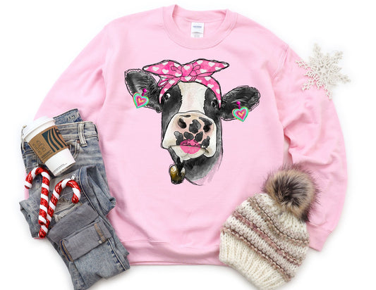 Cow Valentine Sweatshirt - Valentines Day Sweatshirt