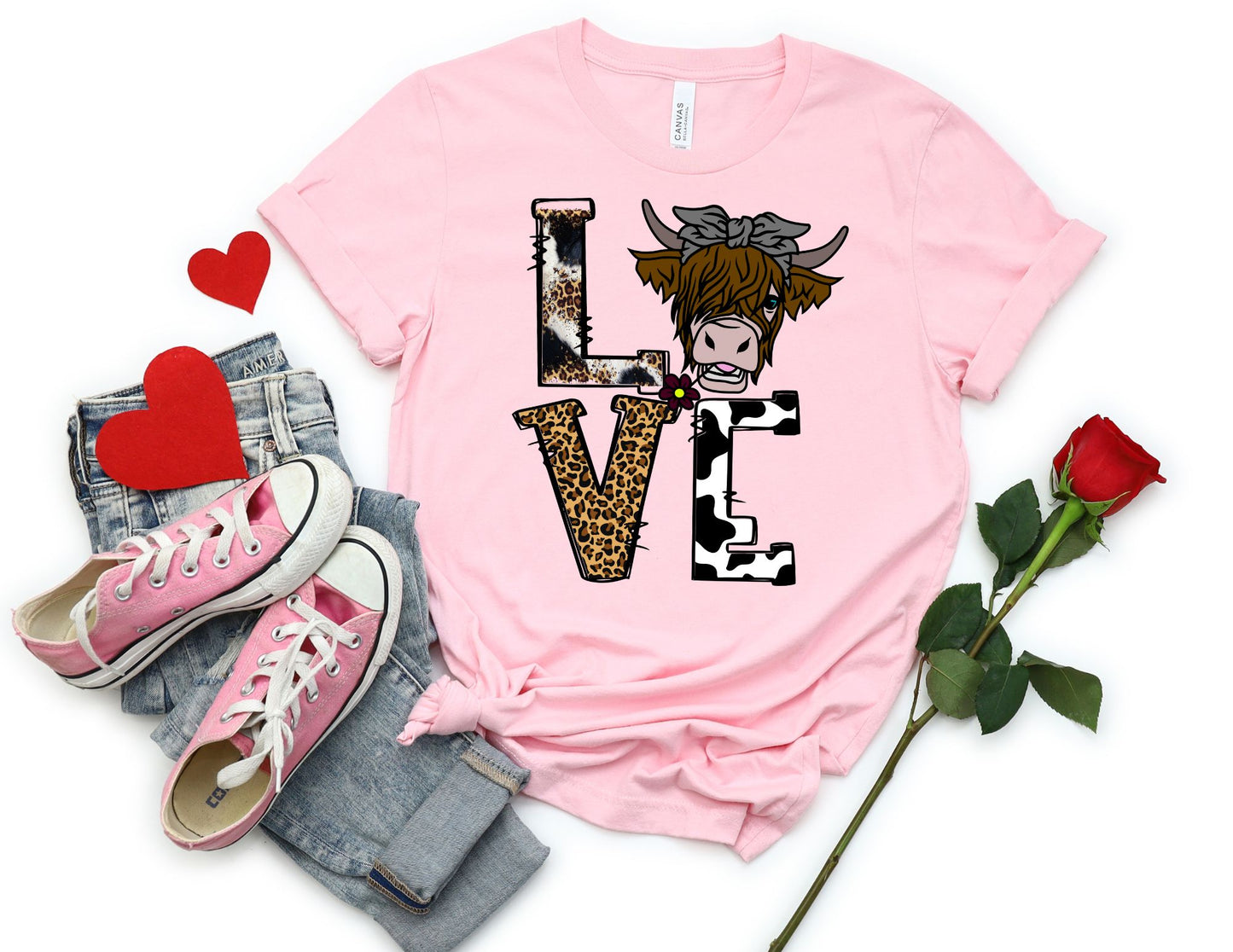 Love Highland Cow Shirt - Valentines Day Shirt